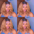 Honey blonde short boho braids