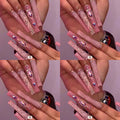 Natural tone long press on nails