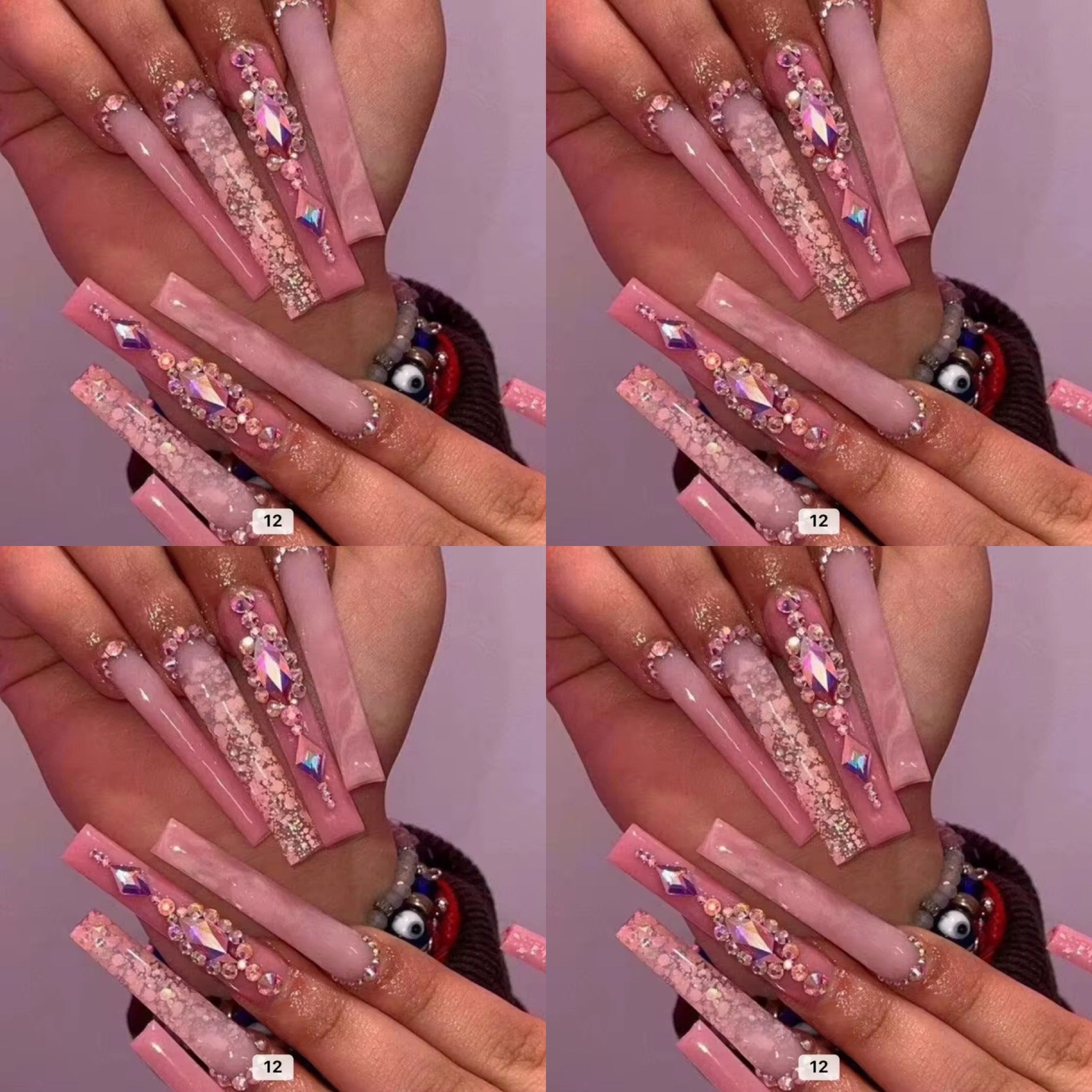 Natural tone long press on nails