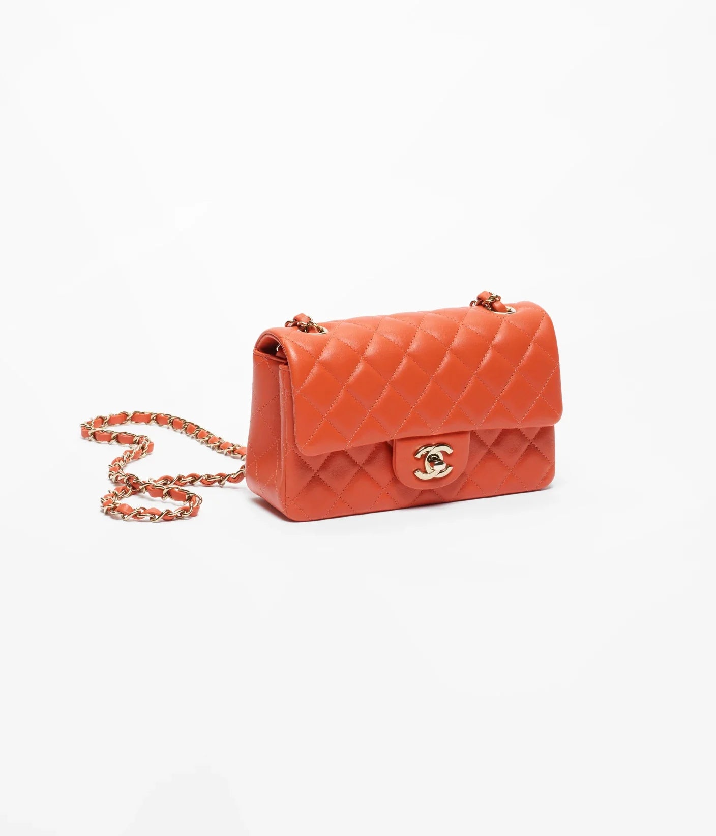 Chanel Lambskin & Gold-Tone Metal 
Dark Orange