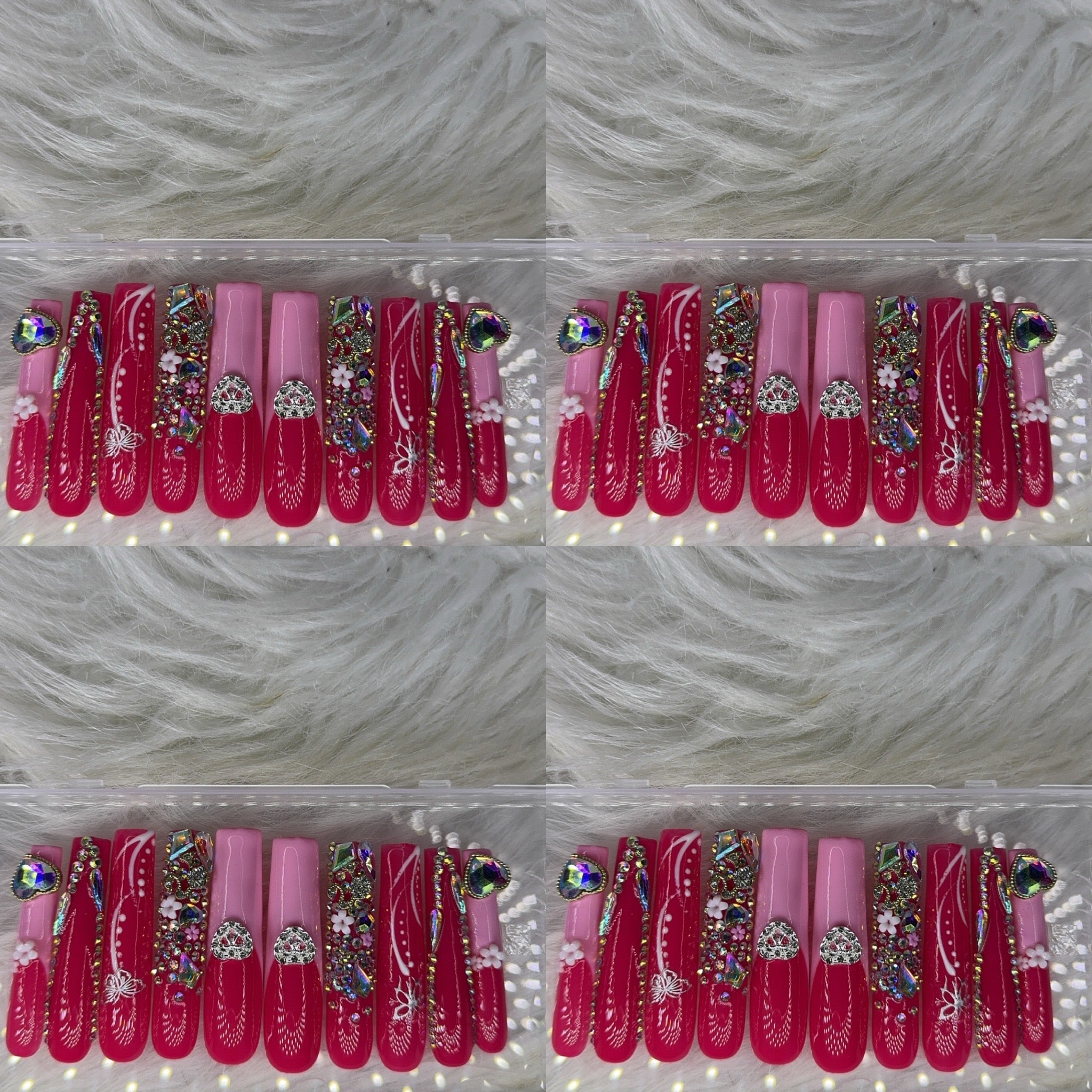 Pink nails acrylic press on nails