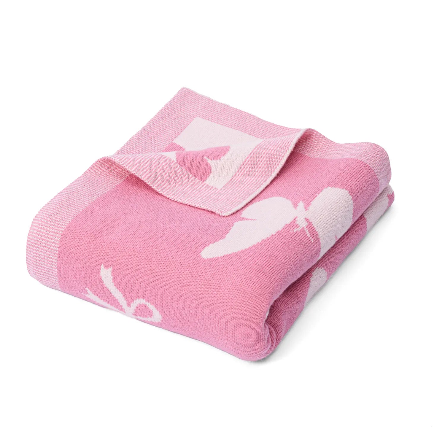 Butterfly Jacquard Knit Baby Blanket