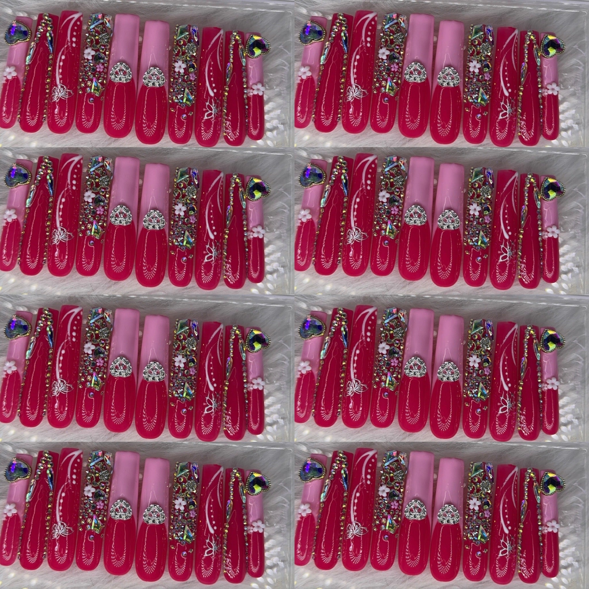 Pink nails acrylic press on nails