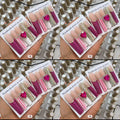 Pink long crystal press on nails