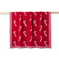 Christmas Candy Cane Jacquard Knit Baby Blanket