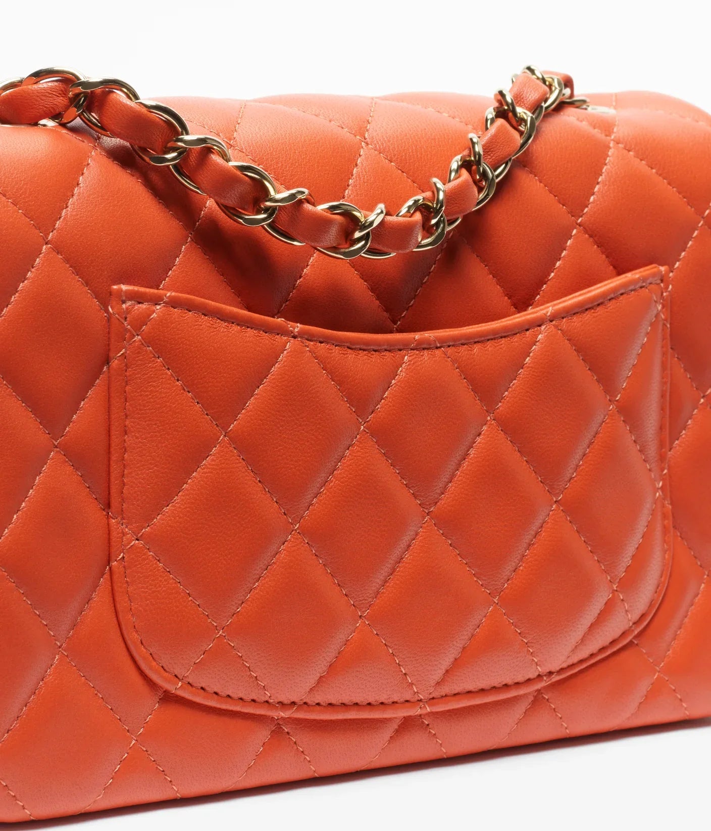 Chanel Lambskin & Gold-Tone Metal 
Dark Orange