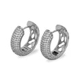 7 Row Cubic Zirconia Silver Huggie Hoop Earrings Stainless Steel Jewelry 7 mm