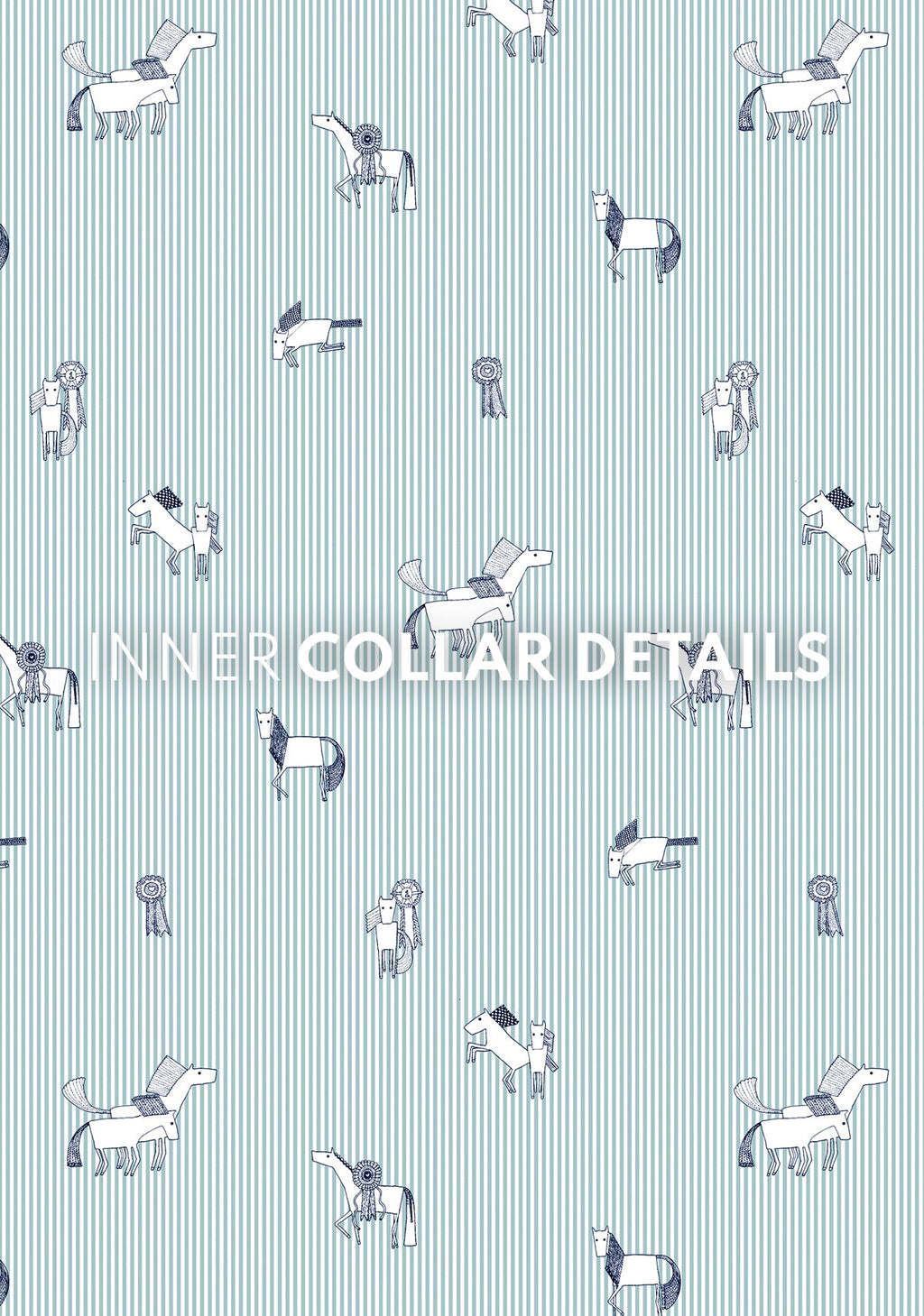  Stripes in Sky Blue Short Pleated Short Sleeve Show Shirt
