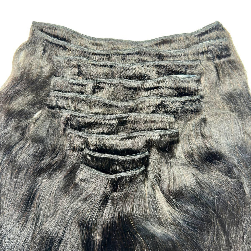 Yaki Straight Clip-In 100% Human Hair  Extensions