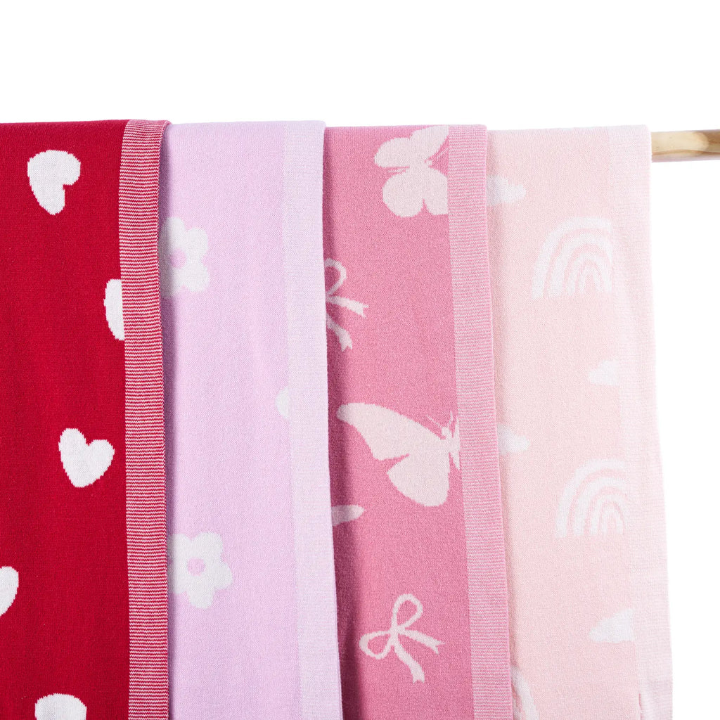 Valentine Heart Jacquard Baby Blanket