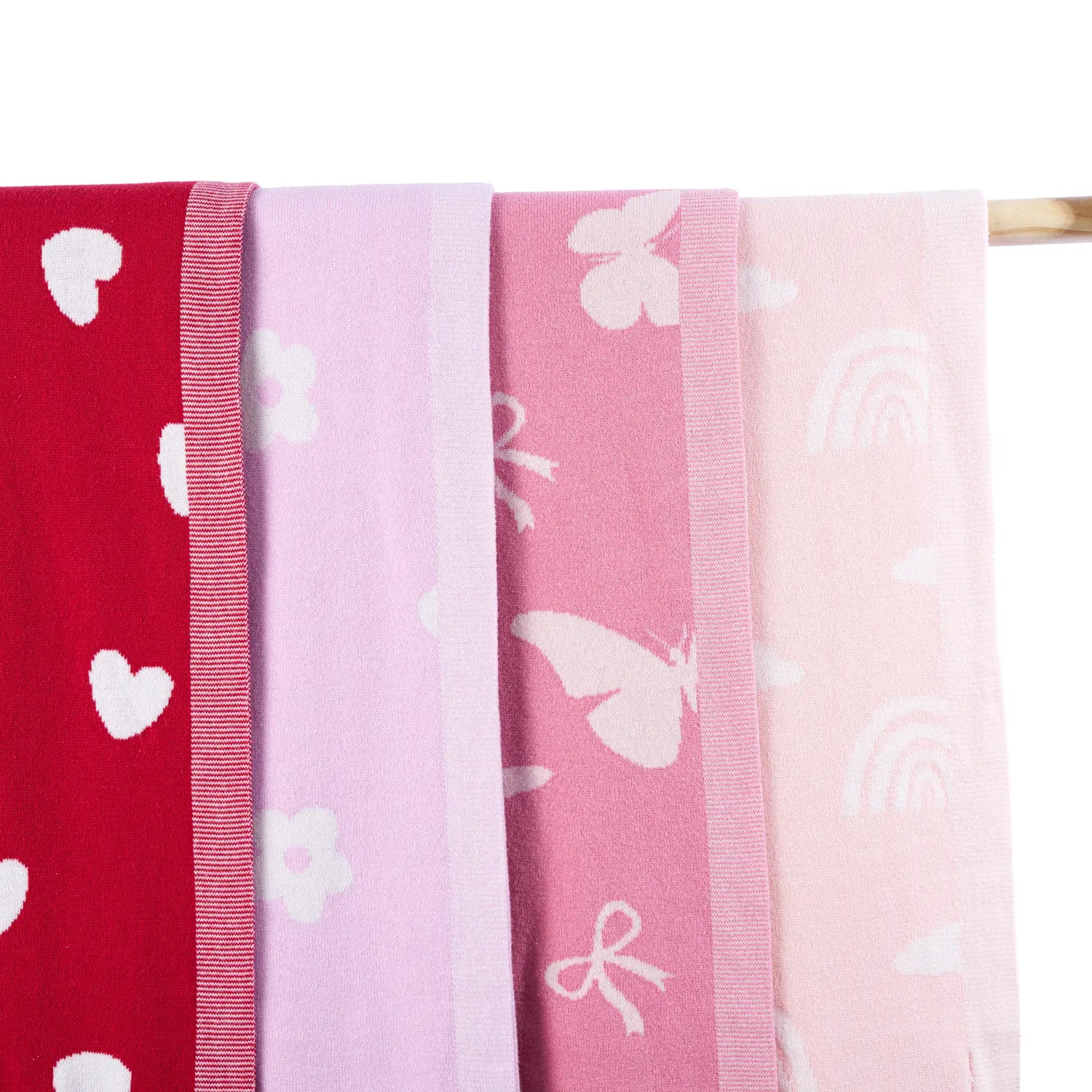 Butterfly Jacquard Knit Baby Blanket