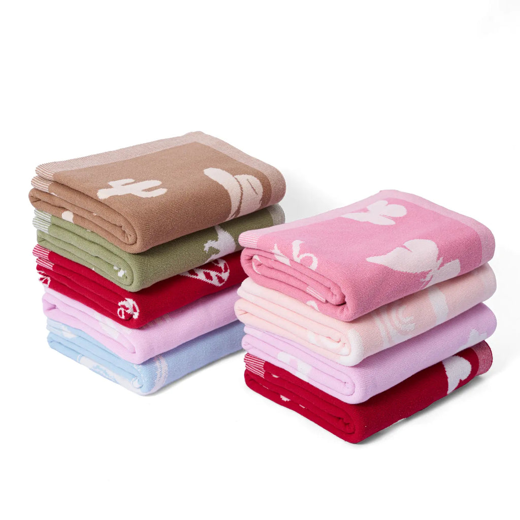 Valentine Heart Jacquard Baby Blanket