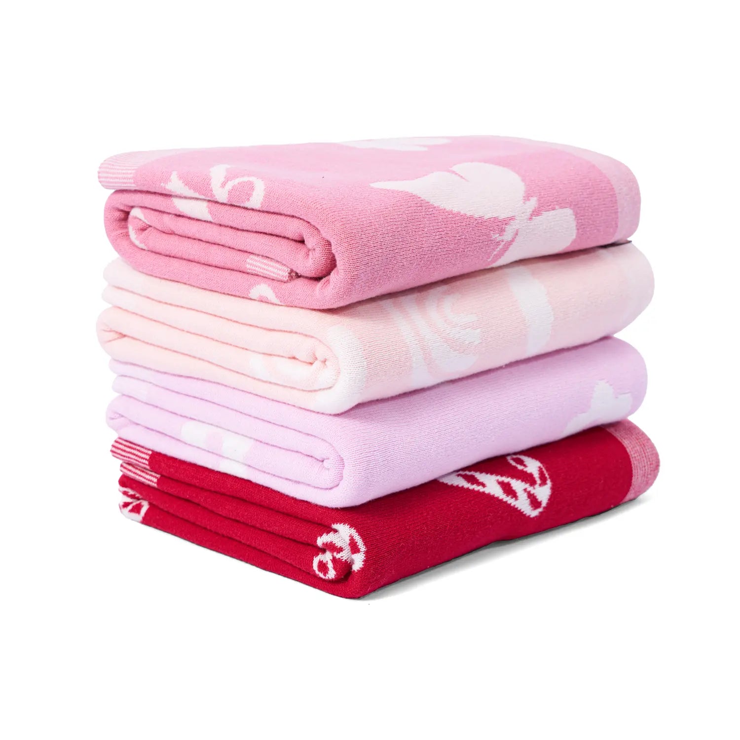 Christmas Candy Cane Jacquard Knit Baby Blanket