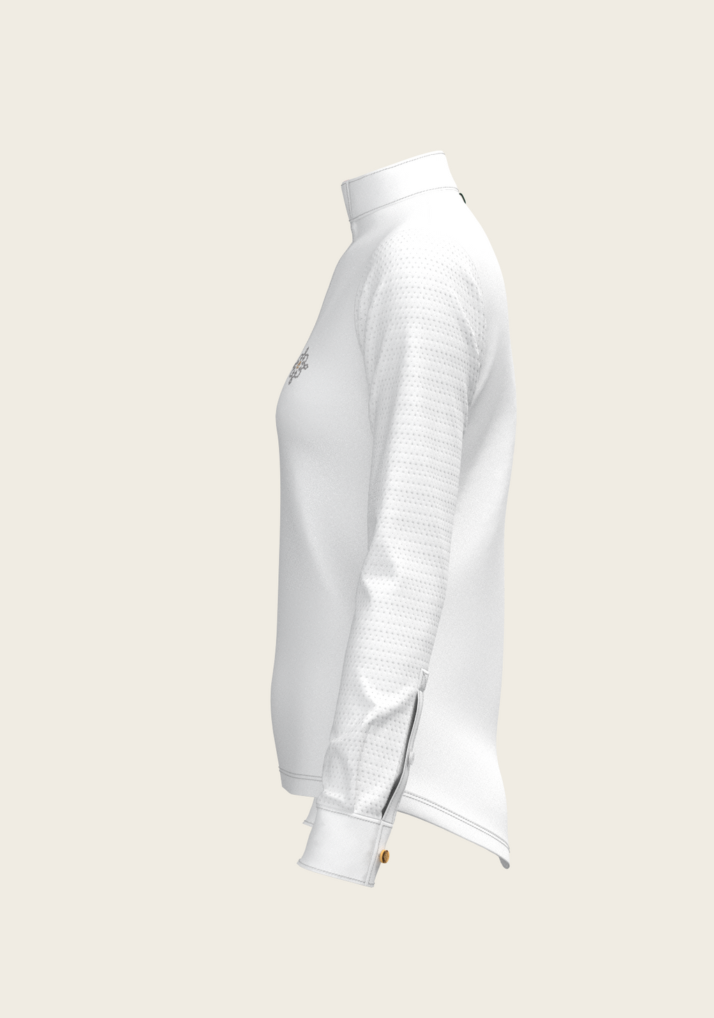 White with Bouquet on Rose Inner Details Long Sleeve Show Shirt
