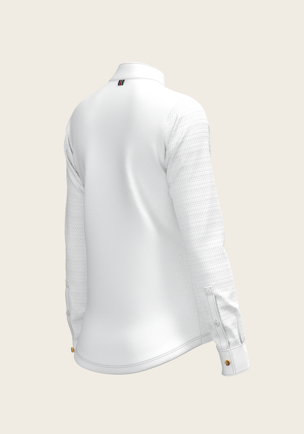 White with Bouquet on Rose Inner Details Long Sleeve Show Shirt