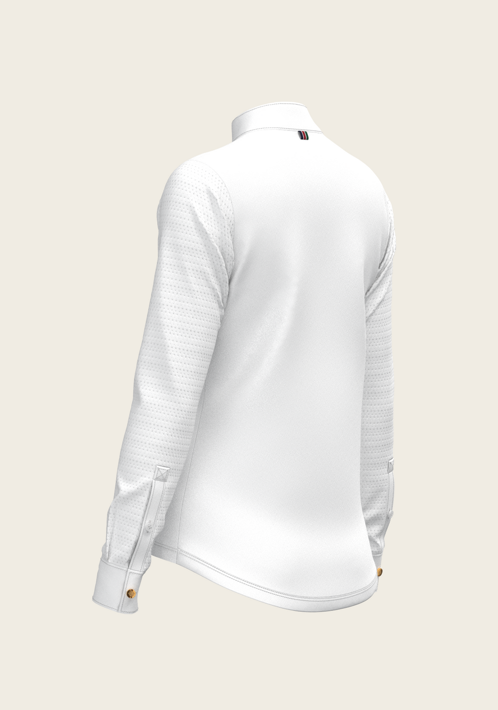  White with Navy Stripes Inner Details Long Sleeve Show Shirt