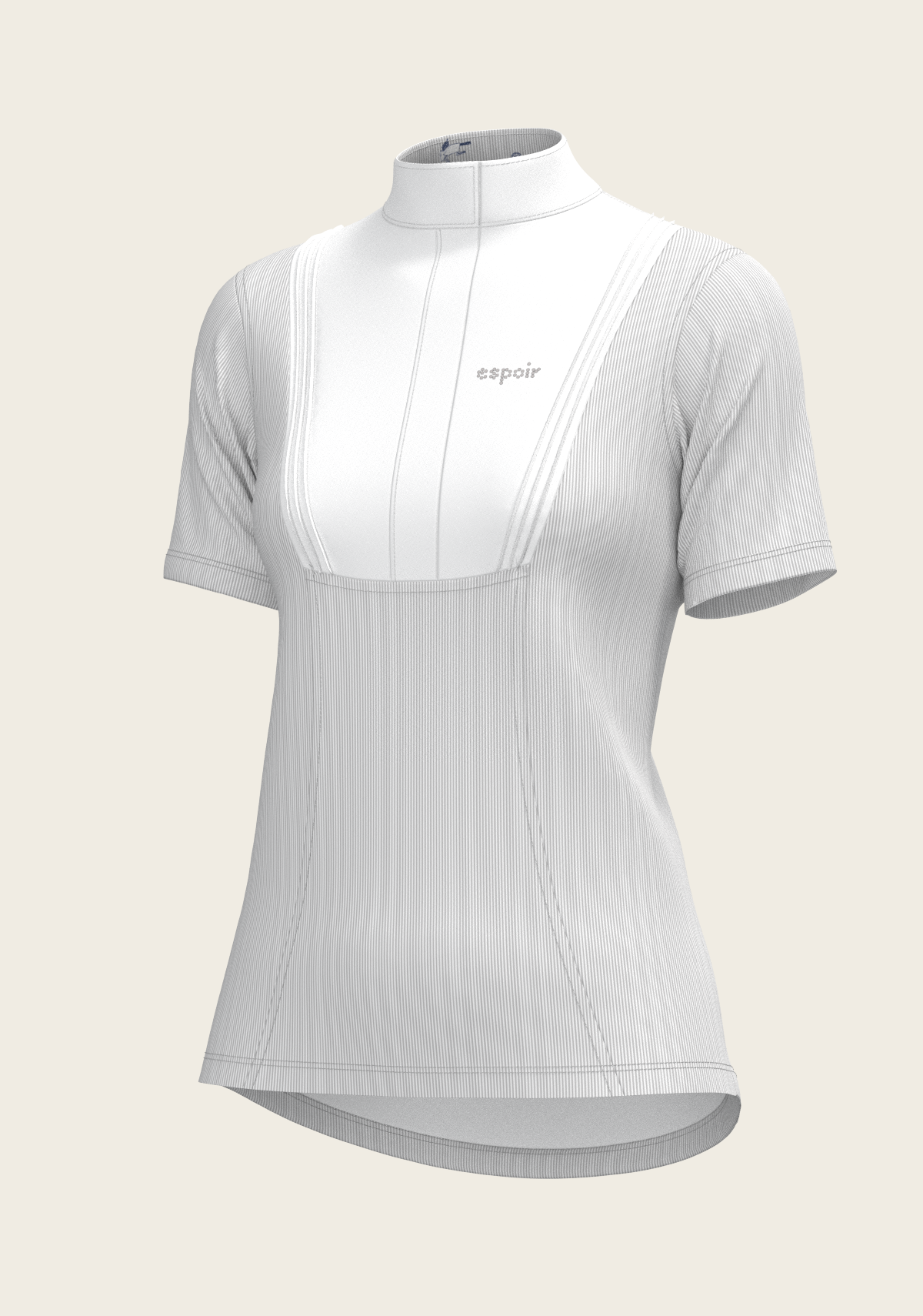  Stripes in Grey Short Pleated Short Sleeve Show Shirt