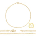 CZ Heart Charm 14K Gold Filled Anklet 10" Women Jewelry