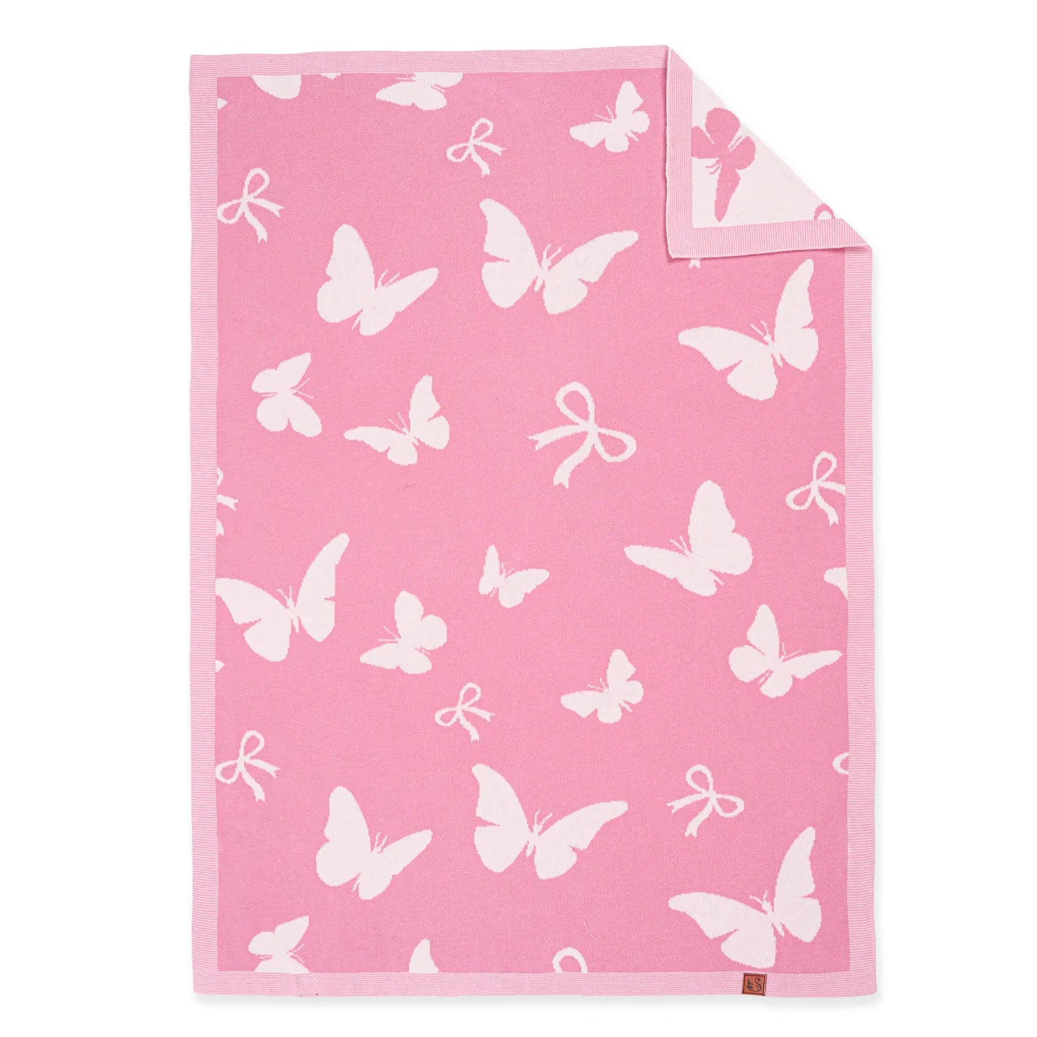 Butterfly Jacquard Knit Baby Blanket