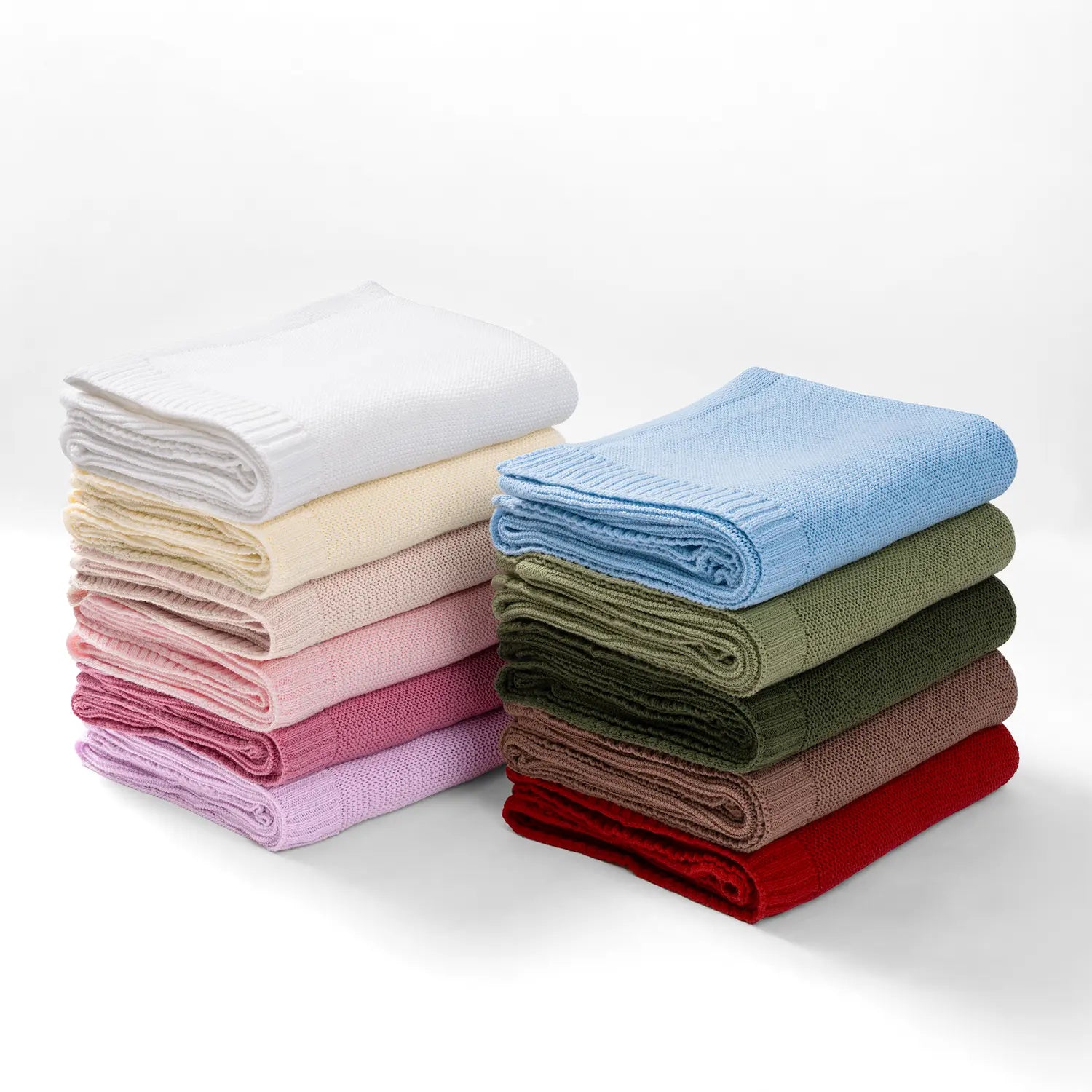 Classic Knit Cotton Baby Blanket in Lilac