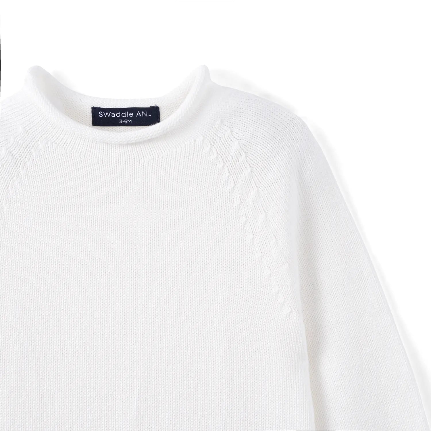 Knit Rollneck Baby Sweater in White