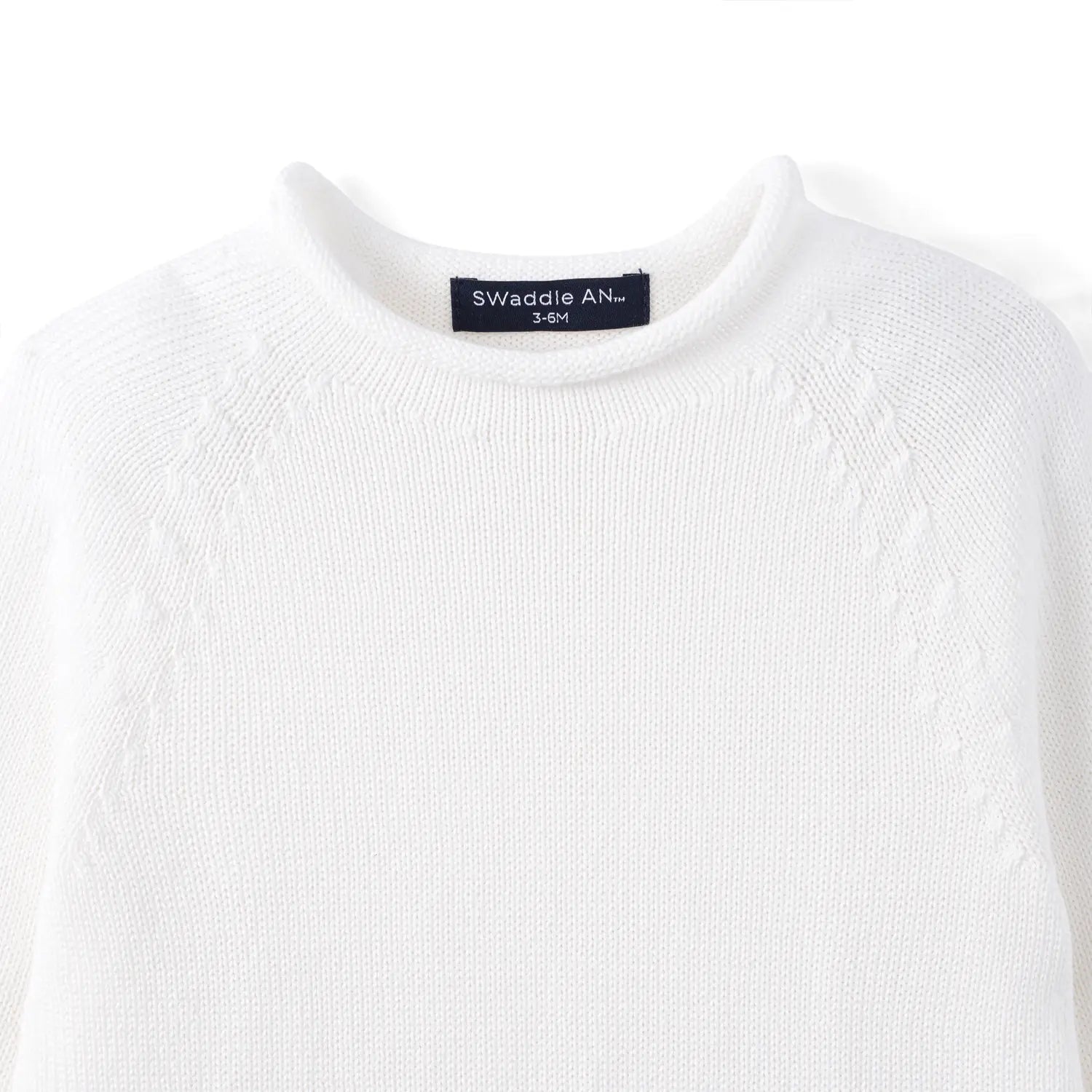 Knit Rollneck Baby Sweater in White