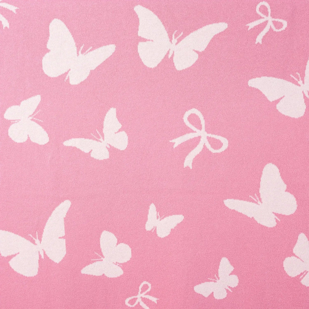Butterfly Jacquard Knit Baby Blanket