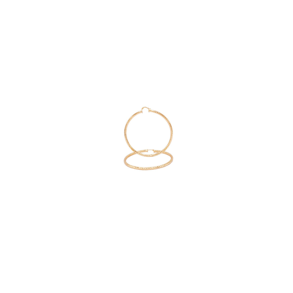 Tri Cut 14K Gold-Filled Hoop Women Earrings 4 mm Thick 25-80 mm
