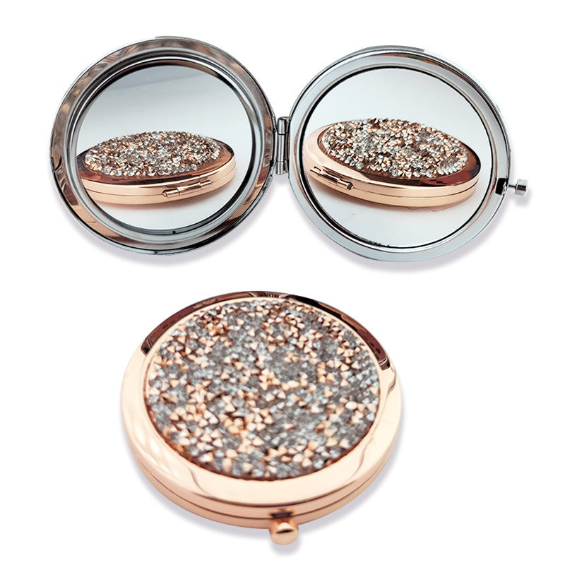 Crystal Double-Sided Portable Mini Mirror